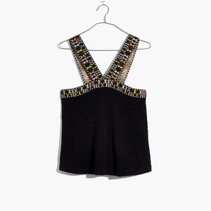 Madewell Black Embroidered Tank